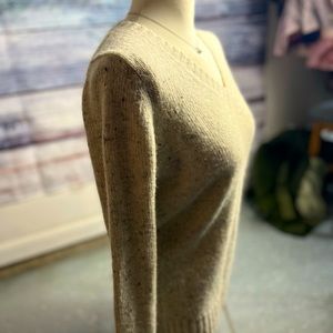 GAP Womens STRETCH SMALL Ivory Cable Knit V Neck Sweater